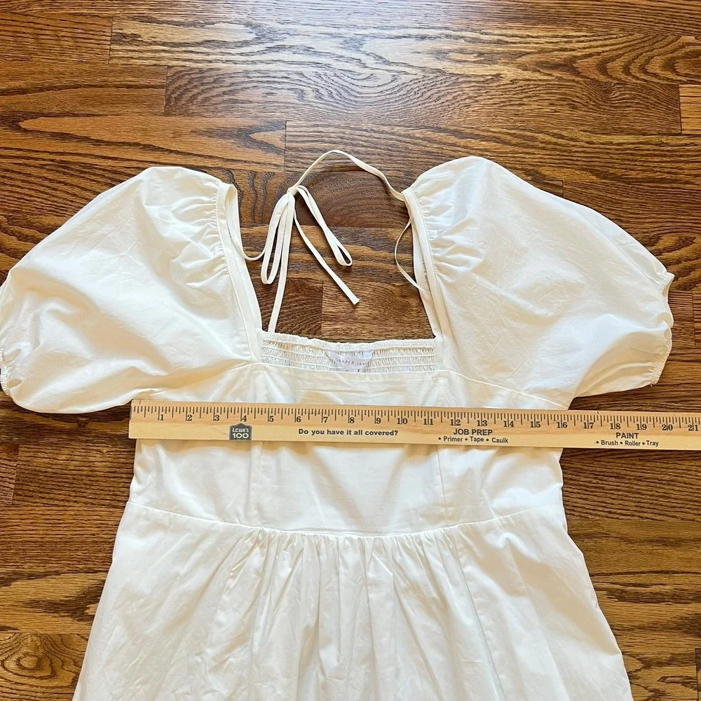 Draper James NWT‎ 100% Cotton White Puff Sleeve Smocked Mini Dress Sz. Small
